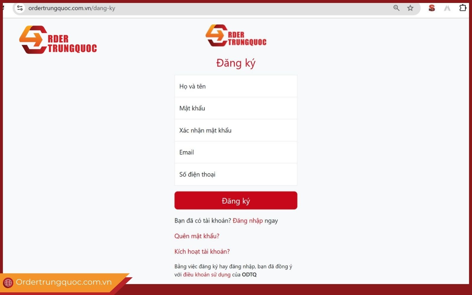 Đăng ký tài khoản order hộ hàng Tmall của Order Trung Quốc